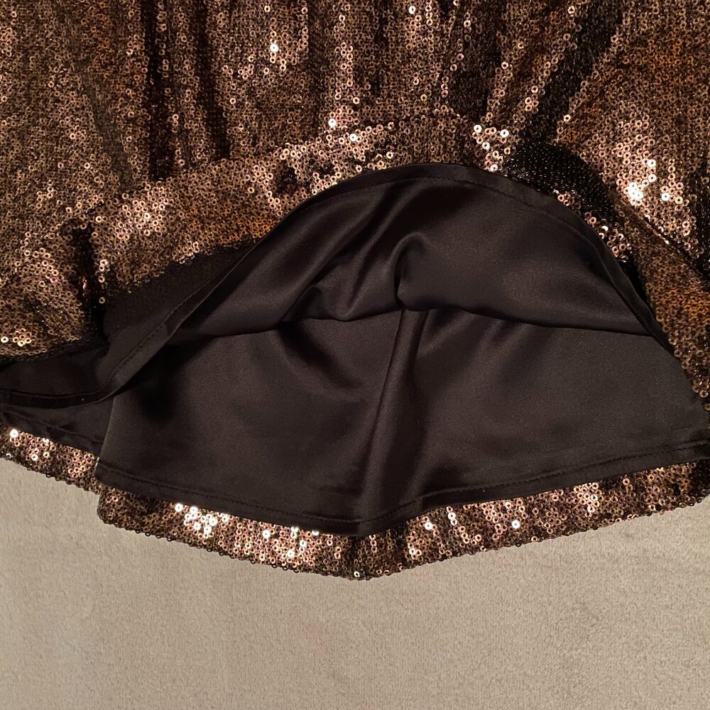 Express, Xs Gold Sequin Colorblock Mini Dress, Wi… - image 5